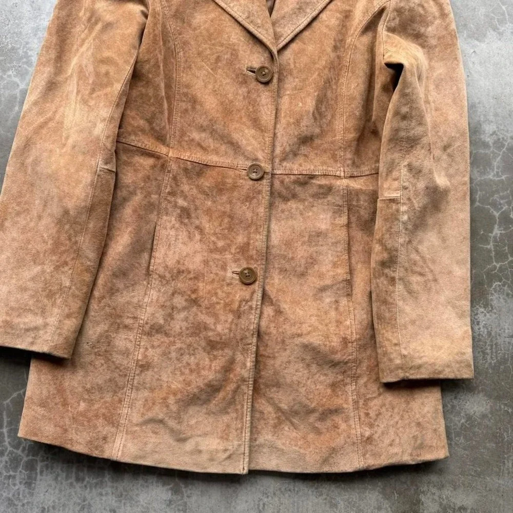 Vintage 90's Designer Alfani Tan Suede Soft leather jacket